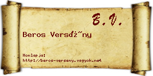 Beros Versény névjegykártya